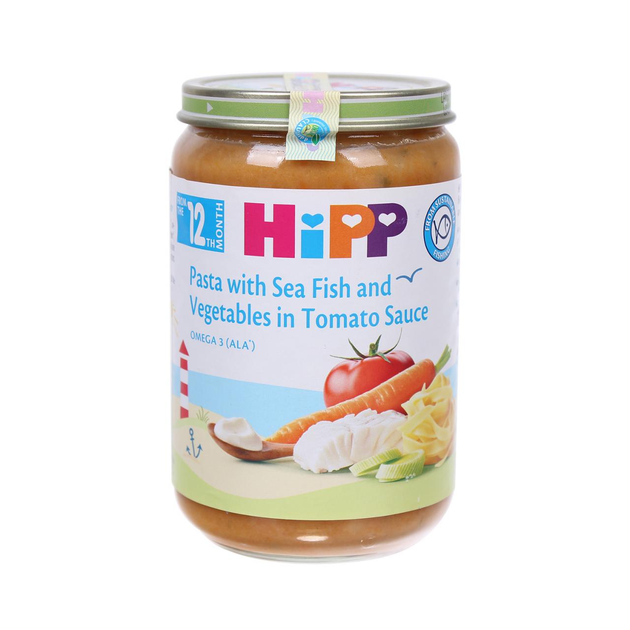 Dinh Dưỡng Đóng Lọ HiPP - Mì, cá & rau xốt cà chua 220g