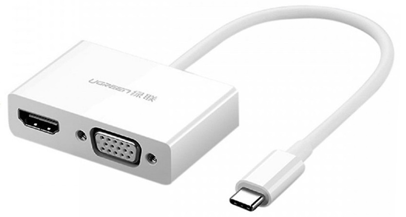 Cáp chuyển đổi USB type C to HDMI/VGA hỗ trợ full HD 3D 4Kx2K chính hãng Ugreen UG-30843 cao cấp