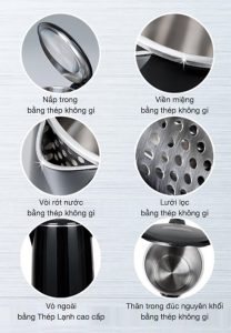 Thân trong được làm bằng thép SUS304