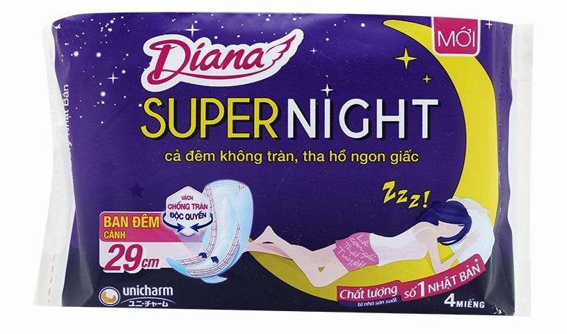 Băng vệ sinh ban đêm cánh Diana Super Night 3 miếng 29cm