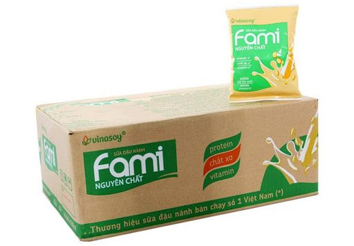 Sữa đậu nành Fami nguyên chất Vinasoy thùng 40 gói x 200ml