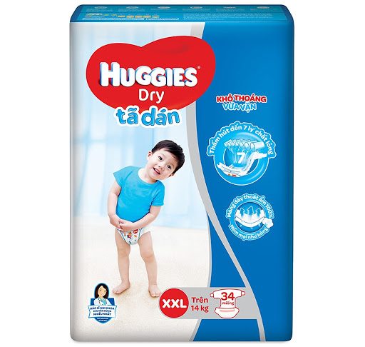 Tã dán Huggies Dry Jumbo size XXL34