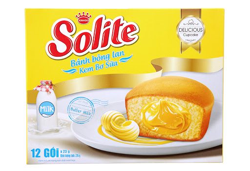 Bánh bông lan Solite cupcake kem bơ sữa hộp 276g
