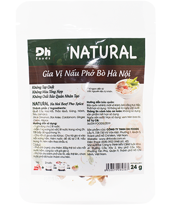 Gia vị nấu phở bò Hà Nội DH Foods Natural gói 24g