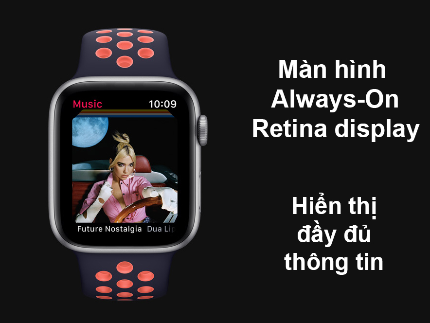 Apple Watch Series 6 GPS + 4G 40mm viền nhôm Xanh Lam | Màn hình sắc nét hiển thị đầu đủ
