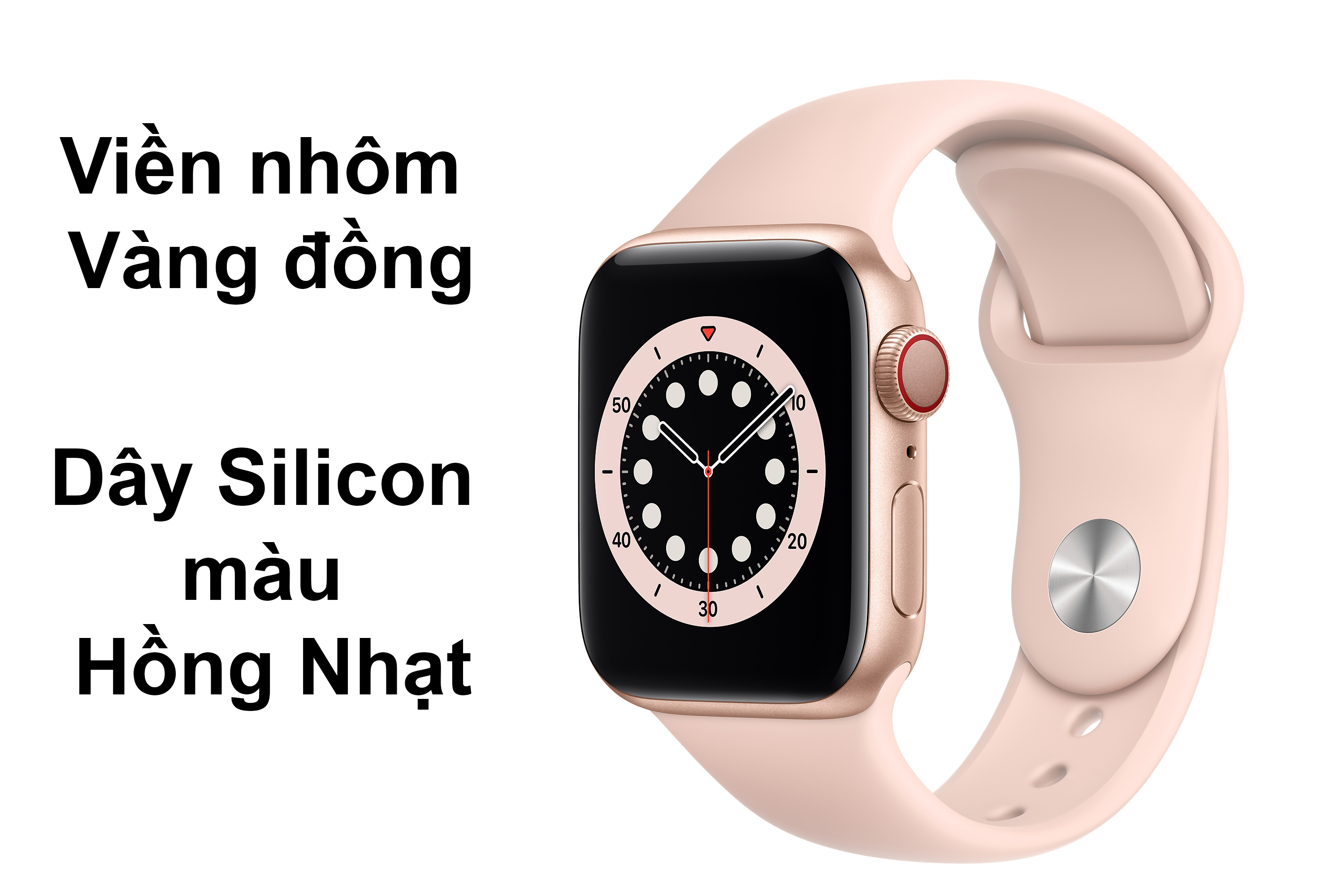 Apple Watch Series SE GPS 40mm viền nhôm Vàng Đồng dây Silicon màu Hồng Nhạt