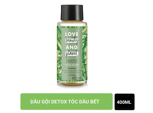 Dầu gội LOVE BEAUTY and PLANET xanh lá detox tóc 400ml
