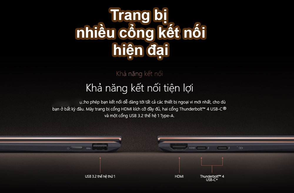 Asus ZenBook UX371EA-HL701TS | Trang bị nhiêu cổng kết nối hiện đại