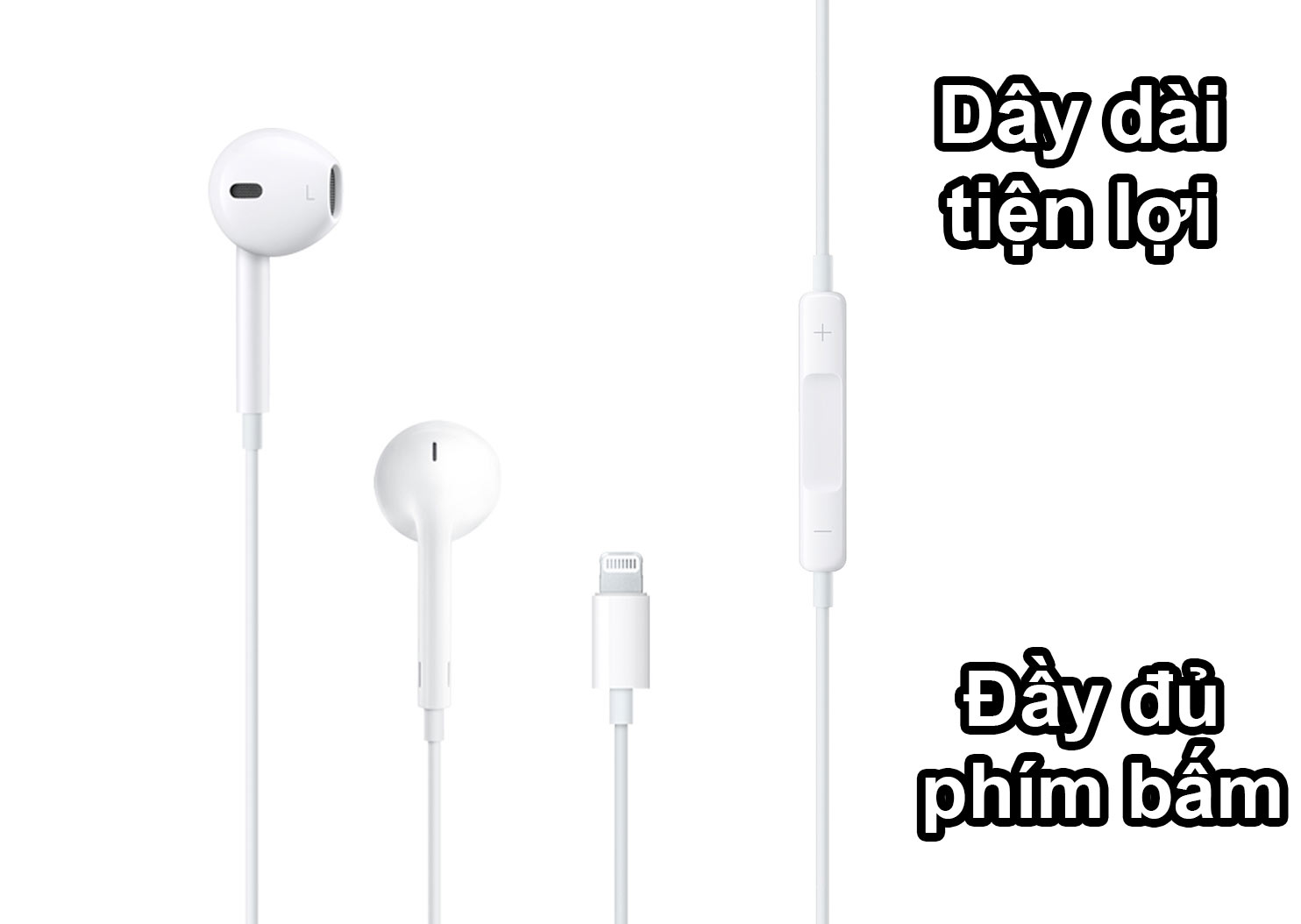 Tai nghe Apple EarPods with Lightning Connector | Dây dài tiện lợi đầy đủ phím bấm