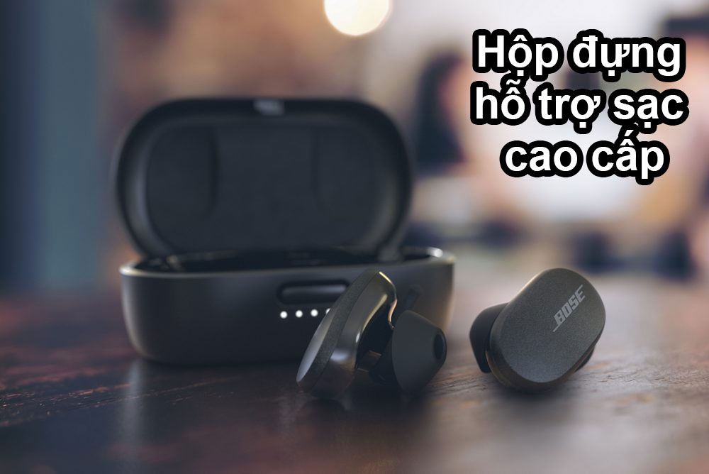 Tai nghe Bose Quietcomfort earbuds màu Đen | Hộp đựng hỗ trợ sạc cao cấp