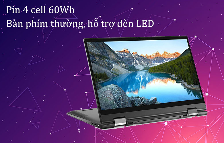 Laptop Dell Inspiron 7306 (7306-N3I5202W) | Pin 4 cell 60Wh, bàn phím thường, hỗ trợ đèn LED