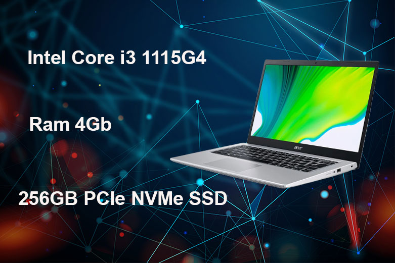 Laptop Acer Aspire 5 A514-54-39KU | Chip Intel Core i3 1115G4 , Ram 4Gb, bộ nhớ trong 256GB PCIe NVMe SSD