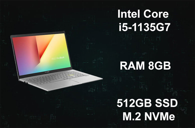 Laptop Asus Vivobook A515EA-BQ498T | Intel Core i5-1135G7, RAM 8GB, bộ nhớ trong 512GB SSD M.2 NVMe