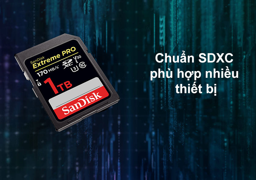 Thẻ nhớ Sandisk Extreme PRO SDXC 1Tb SDSDXXY-1T00-GN4IN | Chuẩn SDXC