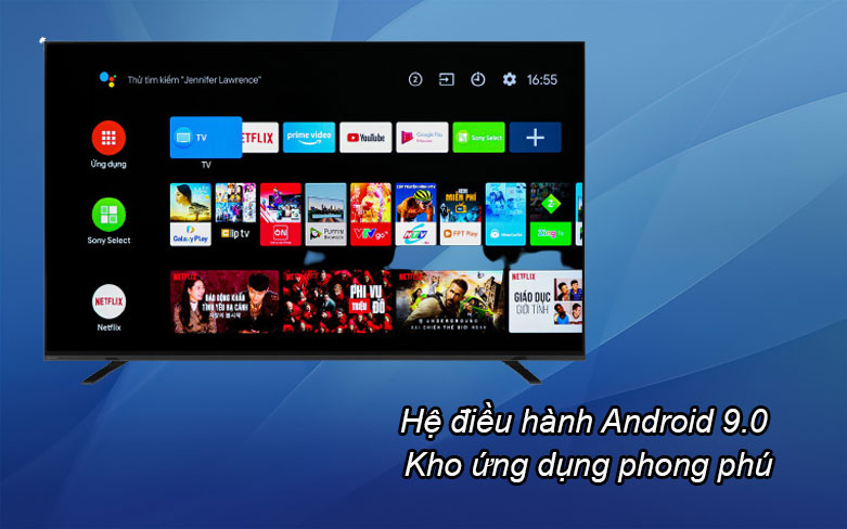 Android Tivi OLED Sony 4K 55 inch KD-55A8H | Hệ điều hành 9.0, Kho ứng dụng phong phú