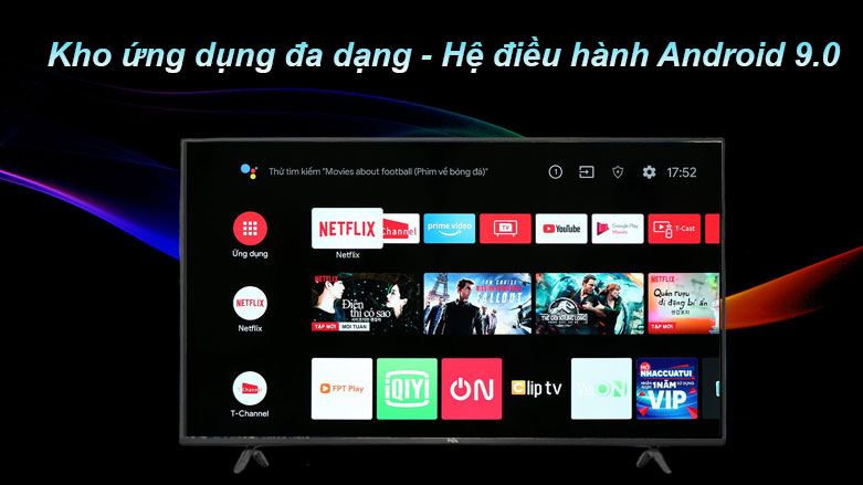 Android Tivi TCL 4K 43 inch 43P618 | Kho ứng dụng đa dạng, Hệ điều hành Android 9.0