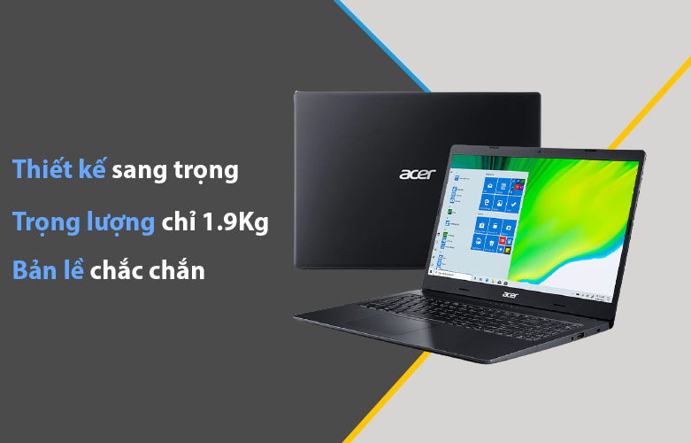 Laptop Acer Aspire 3 A315-57G-524Z | Thiết kế sang trọng, Bản lề chăc chắn