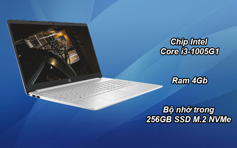 Laptop HP 15s-fq1107TU (193Q3PA) (i3-1005G1) | Chip Intel Core i3-1005G1, Ram 4Gb, bộ nhớ trong 256GB SSD M.2 NVMe