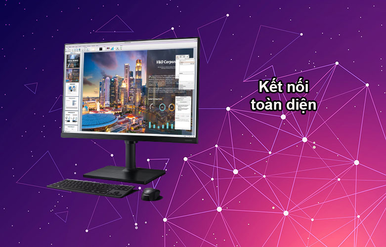 Màn hình LCD Samsung 24" LF24T450FQEXXV | Kết nối toàn diện 