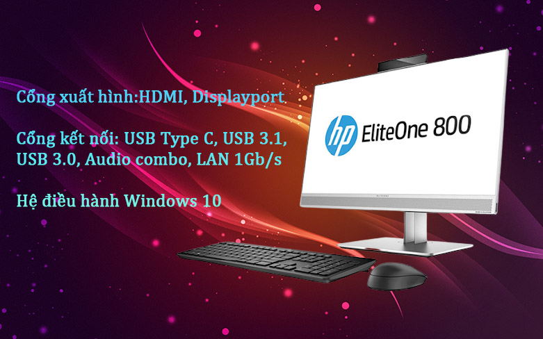 PC HP AIO Eliteone 800 G6 Touch (2H4Q9PA) | Cổng xuất trình đa dạng 