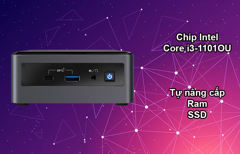 PC Intel NUC 10 Kit - NUC10i3FNH2 | Chip Intel Core i3-1101OU, Tự nâng cấp Ram, SSD