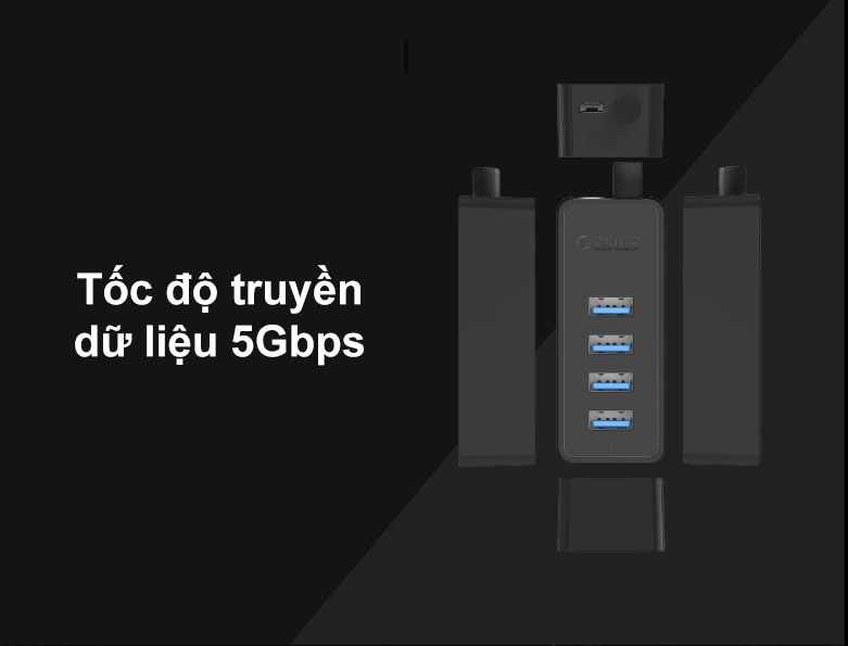 Hub USB 4 ports 3.0 Orico W5P-U3-30 | Tốc độ truyền dữ liệu 5Gbps