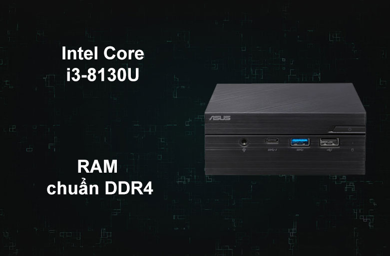 PC ASUS mini PN60-Belead Barebone | Intel Core i3-8130U, Ram chuẩn DDR4