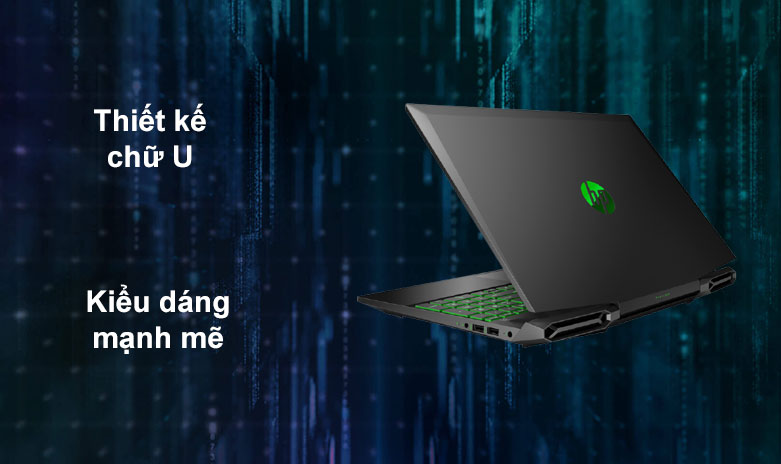 Laptop HP Pavilion Gaming 15-dk1086TX | Thiết kế chữ U, Kiếu dáng mạnh mẽ