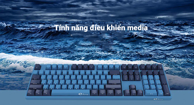 Bàn phím cơ AKKO 3108 SP (Side-printed) Ocean Star Cherry Switch (Blue) | Tính năng điều khiển media