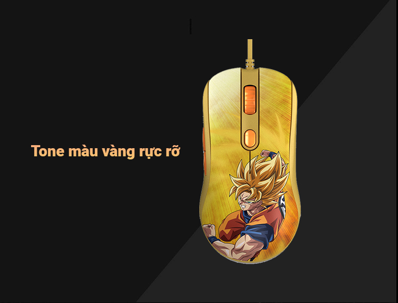 Chuột gaming Akko AG325 Dragon Ball Super - Goku SSG | Tone màu vàng rực rỡ 