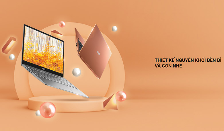 Laptop Acer Swift 3 SF314-59-568P (NX.A0MSV.002) | Thiết kế nguyên khối bền bỉ