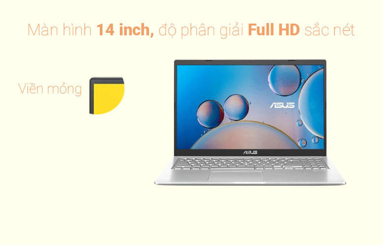 Laptop Asus Vivobook X415MA-BV087T (N4020) (Bạc) | Thiết kế gọn nhẹ trẻ trrung