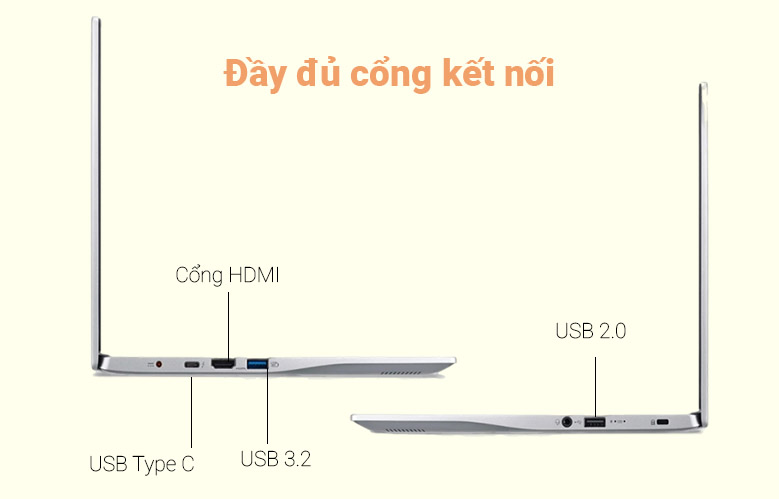 Laptop Asus Vivobook X415MA-BV087T (N4020) (Bạc) | Đầy đủ cổng kết nối