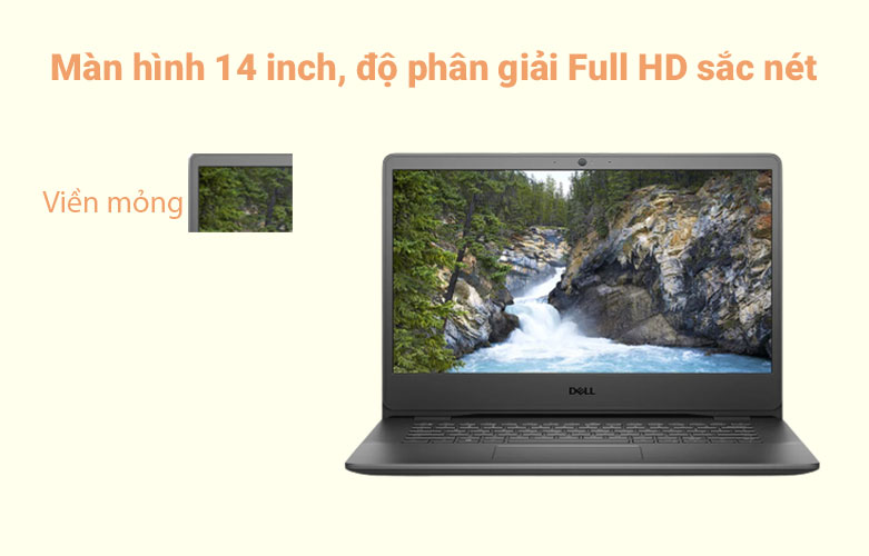 Laptop Dell Vostro 14 3400 (3400-YX51W2) (i5-1135G7) (Đen) | Màn hình 14 inch, độ phân giải Full HD săc nét 