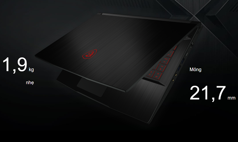 Laptop MSI Thin GF63 10SC-020VN (i7-10750H) (Đen) | Thiết kế sang trọng