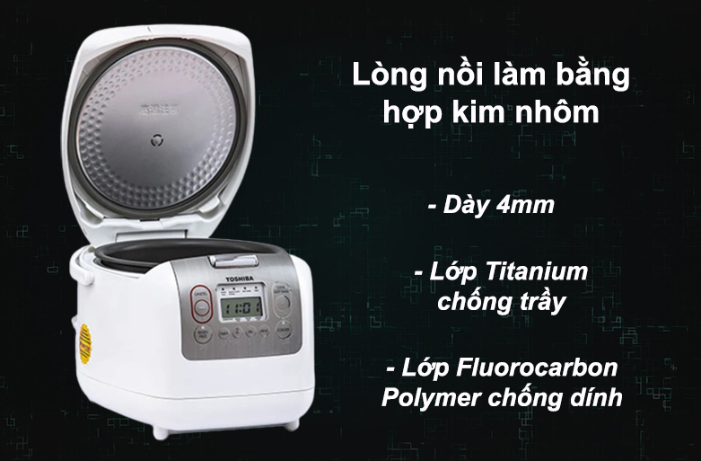 Nồi cơm điện tử Toshiba RC-18NTFV | Lồng nồi làm bằng hợp kim nhôm