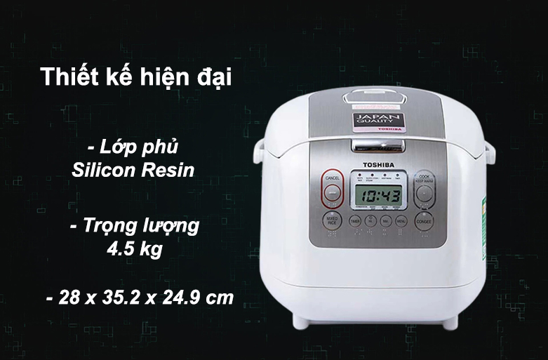 Nồi cơm điện tử Toshiba RC-18NTFV | Thiết kế hiện đại
