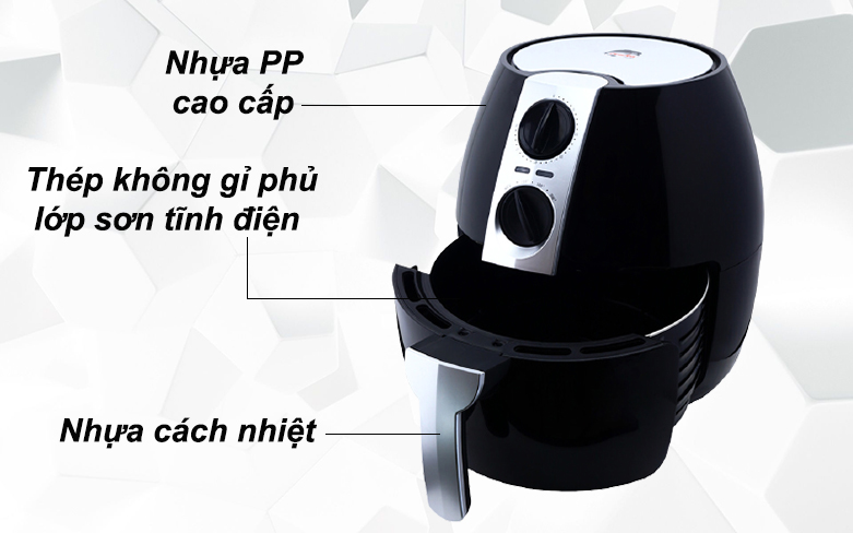 Nồi chiên không dầu Iruka 4.5L I-68 | Chất liệu cao cấp