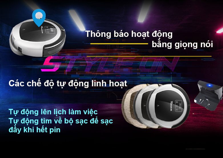 Robot hút bụi lau nhà thông minh W600 Wiffi | Thông báo hoạt động bằng giọng nói