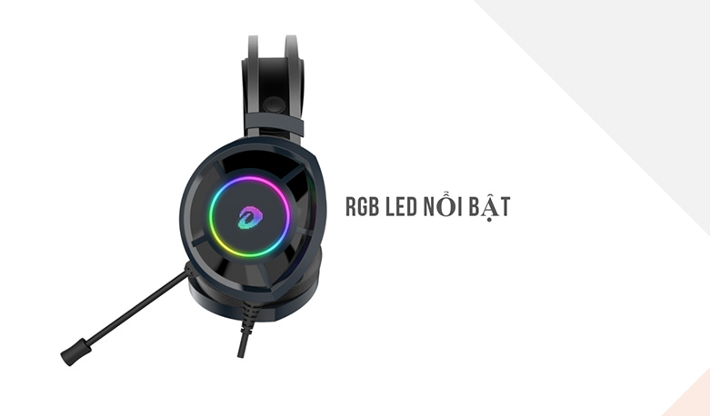 Tai nghe gaming DareU EH469 RGB (Đen) | RGB Led nổi bật 