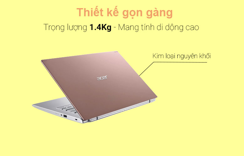 Laptop Acer Aspire 5 A514-54-38TM | Thiết kế vỏ hồng