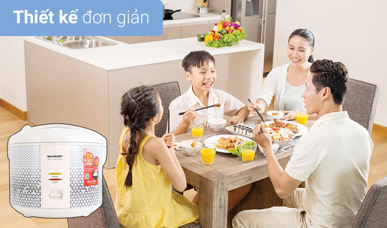 Nồi cơm nắp gài 1.8L Sharp KS-181TJV | Thiết kế đơn giản 