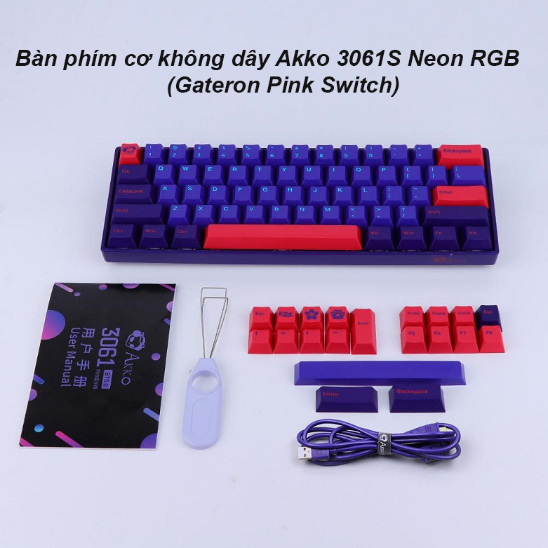 Akko 3061S Neon RGB (Gateron Pink Switch) | Bàn phím cơ Akko 3061S Neon RGB