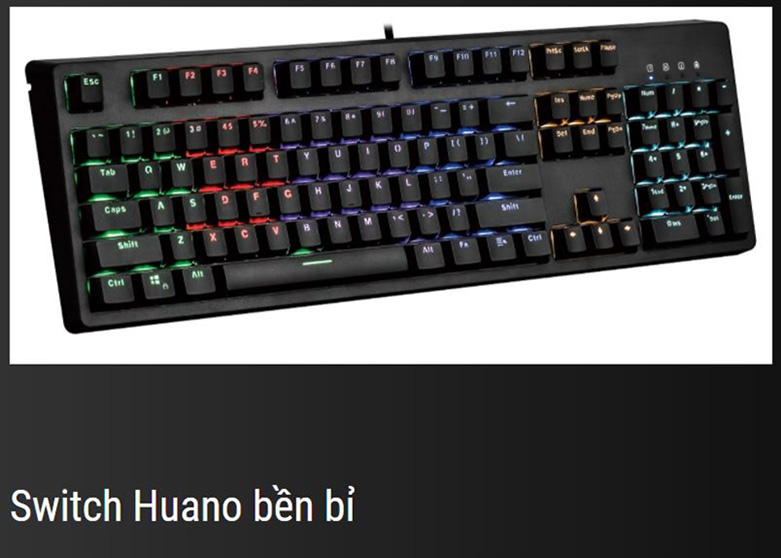 Bàn phím cơ E-dra EK3104 Red Switch (Đen) | Switch Huano bền bỉ