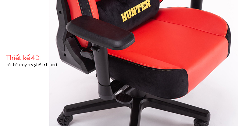 Ghế E-dra Hunter EGC206 (Đỏ) | Thiết kế tay cầm 4D