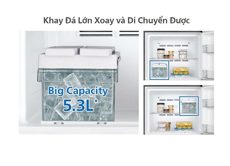 Tủ lạnh Hitachi Inverter 339 lít R-FVX450PGV9(GBK)| Khay đá lớn