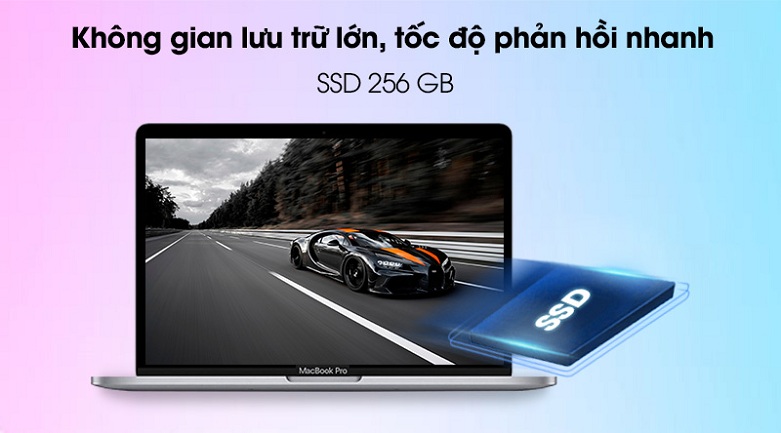Laptop MacBook Pro 2020 13.3" MYD82SA/A (M1/8GB/SSD256GB) (Xám) | Không gian lưu trữ lớn
