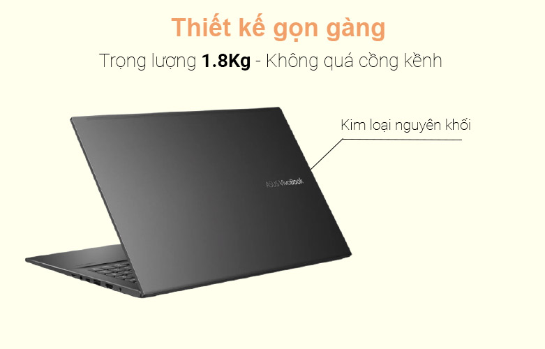 Laptop ASUS Vivobook A515EA BQ491T | Thiết kế gọn gàng