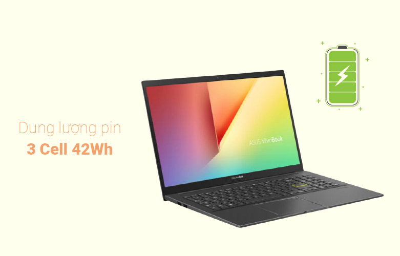  Laptop ASUS Vivobook A515EA BQ491T | Dung lượng pin 3 Cell 42 WH
