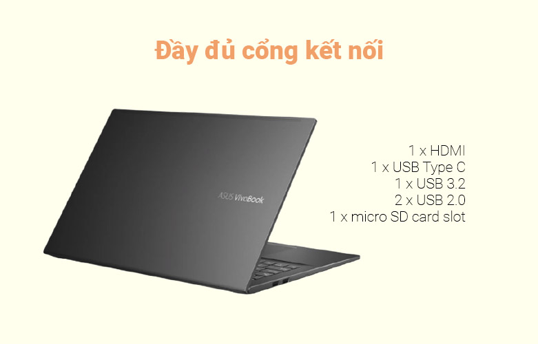 Laptop ASUS Vivobook A515EA BQ491T | Đẩy đủ cổng kết nối